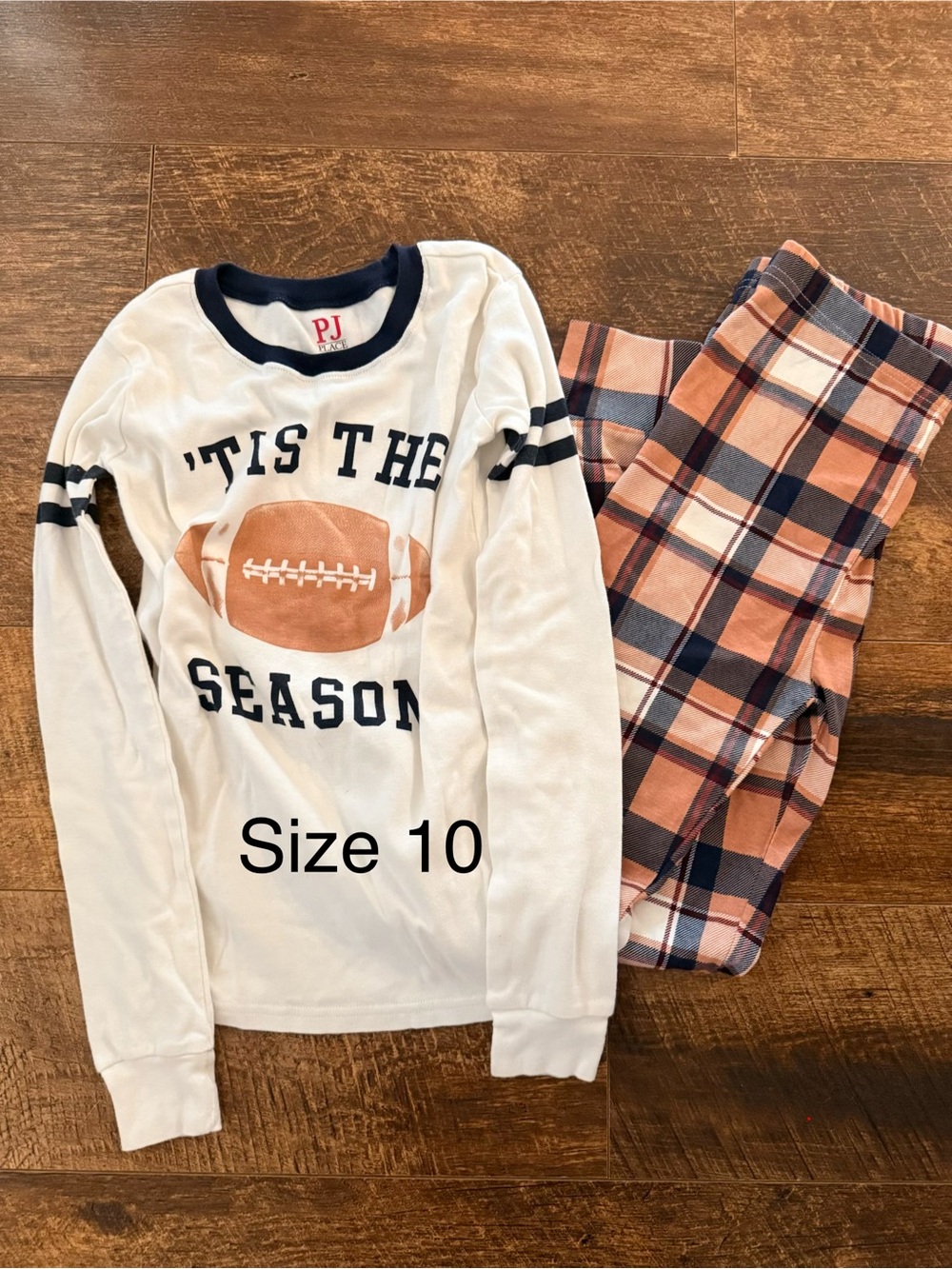 White & Orange Kids Football Pajama Set
